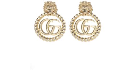 gold ear gucci|gucci hanging earrings.